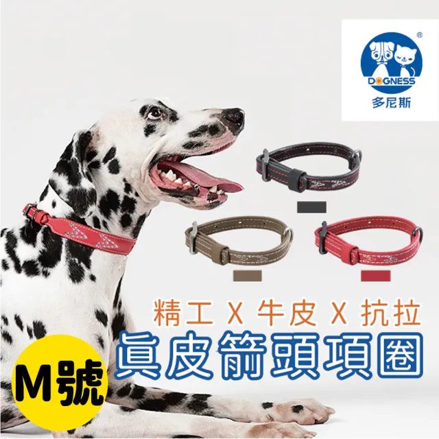 【美好寵商】DOGNESS多尼斯 真皮系列箭頭項圈_M號(狗項圈 狗狗項圈 真皮項圈)