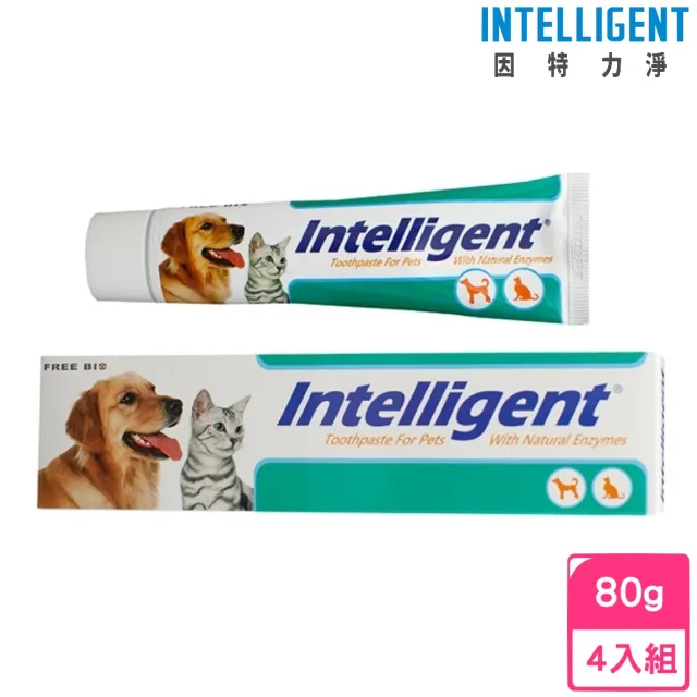 【因特力淨】寵物酵素牙膏 80g*4入組(寵物潔牙、牙膏)