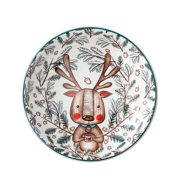 【CS22】動物陶瓷餐碗系列C款盤子(盤子)