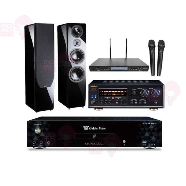 【金嗓】CPX-900 K1A+DSP-A1II+SR-889PRO+KTF P-889 鋼考版 黑(4TB點歌機+擴大機+無線麥克風+喇叭)