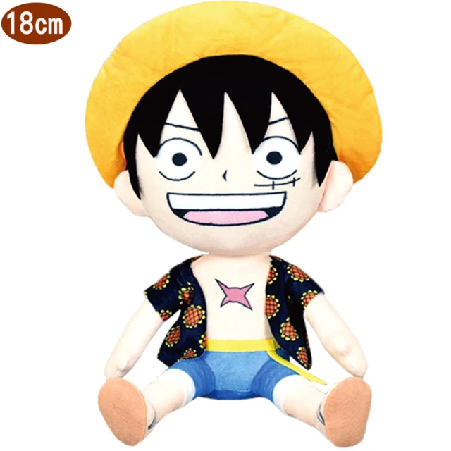 TDL ONE PIECE海賊王航海王魯夫絨毛娃娃玩偶坐姿款18公分 8201W