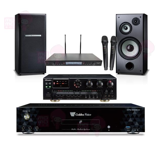 【金嗓】CPX-900 K1A+OKAUDIO AK-7+SR-889PRO+M-103(4TB點歌機+擴大機+無線麥克風+卡拉OK喇叭)