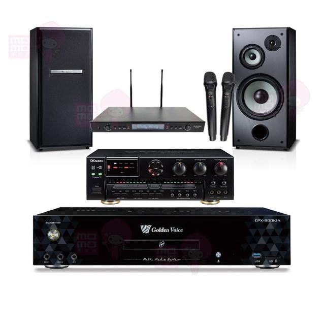 【金嗓】CPX-900 K1A+OKAUDIO AK-7+SR-889PRO+M-103(4TB點歌機+擴大機+無線麥克風+卡拉OK喇叭)
