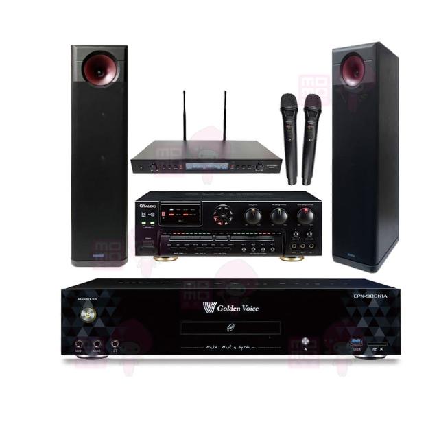 【金嗓】CPX-900 K1A+OKAUDIO AK-7+SR-889PRO+KARMEN H-88(4TB點歌機+擴大機+無線麥克風+卡拉OK喇叭)