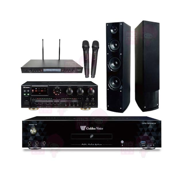 【金嗓】CPX-900 K1A+OKAUDIO AK-7+SR-889PRO+AS-138(4TB點歌機+擴大機+無線麥克風+卡拉OK喇叭)