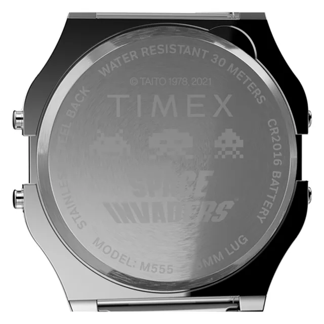 【TIMEX】天美時 x T80 x Space Invaders 限量聯名電子錶(銀 TXTW2V30000)