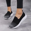 【SPRING】厚底休閒鞋/水沫飛織護跟設計舒適厚底休閒鞋(黑)