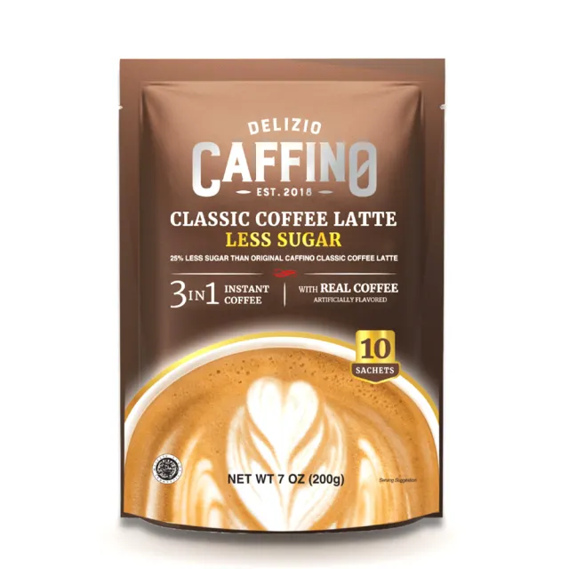 【CAFFINO】經典拿鐵咖啡(20公克x10入/袋X12袋/箱;減糖風味)