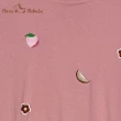 【Hana Mokuba】花木馬日系女裝寬鬆落肩趣味水果刺繡休閒T恤(T恤)
