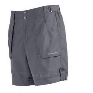 【Wildland 荒野】女 抗UV透氣休閒機能運動短褲.工作褲(0A01381 藍灰)