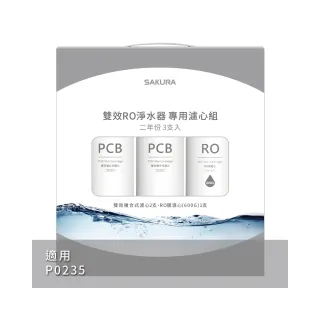 【SAKURA 櫻花】雙效RO淨水器專用濾心3支入二年份  適用機型P0235(F2194)