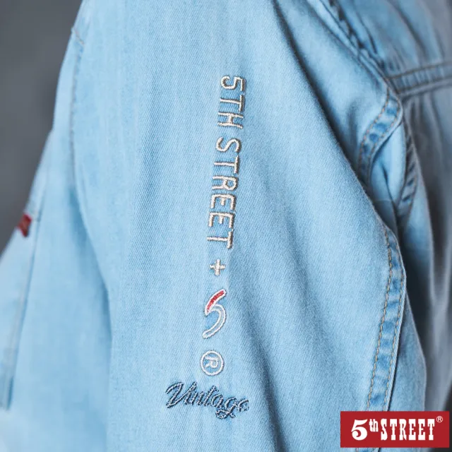 【5th STREET】女牛仔襯衫-漂淺藍