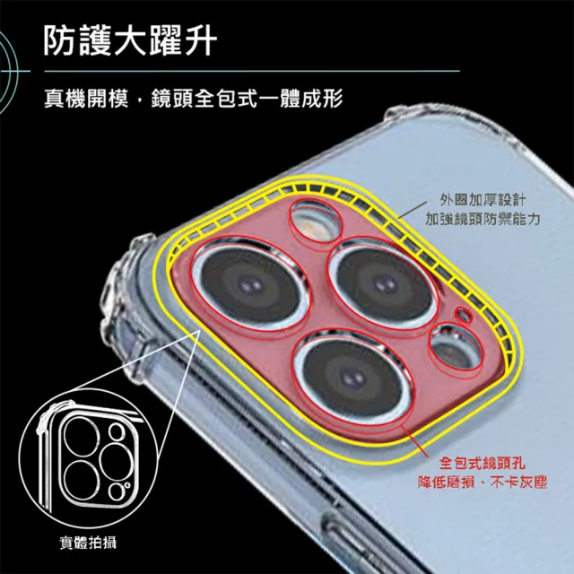 【RedMoon】APPLE iPhone14 Pro 6.1吋 手機殼貼2件組 鏡頭全包式軍規殼-9H防窺保貼(i14Pro)