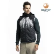 【Hilltop 山頂鳥】男款防風透氣科技保暖棉印花背心H25M97黑白印花