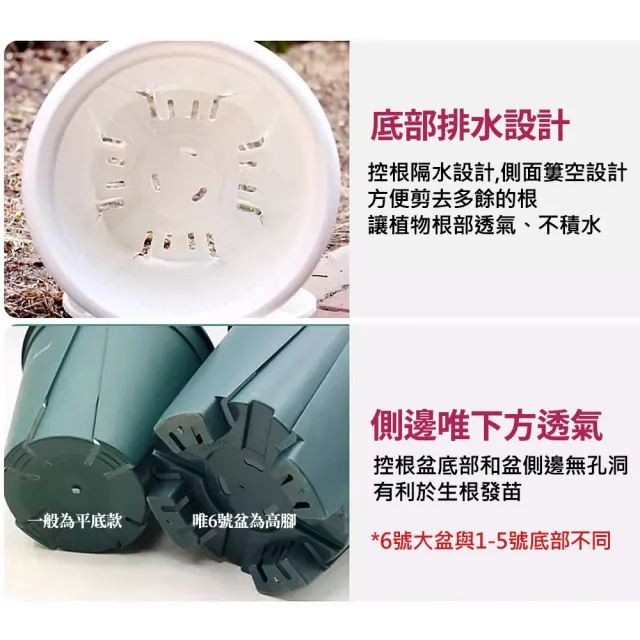 【沐森 Green Life】18cm白色三入組 青山盆底盤組 塑膠花盆(3號#180控根盆 加侖盆)