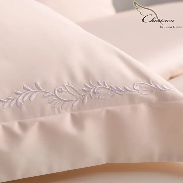 【Charisma】500織埃及長纖細棉刺繡四件式被套床包組-搖曳珍珠(加大)