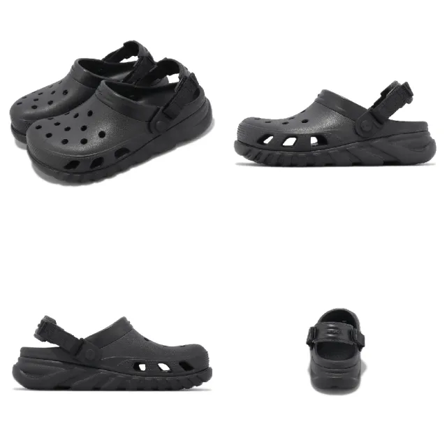 【Crocs】涼拖鞋 Duet Max II Clog 男女鞋 黑 渦輪克駱格 魔鬼氈 可調節 卡駱馳(208776001)