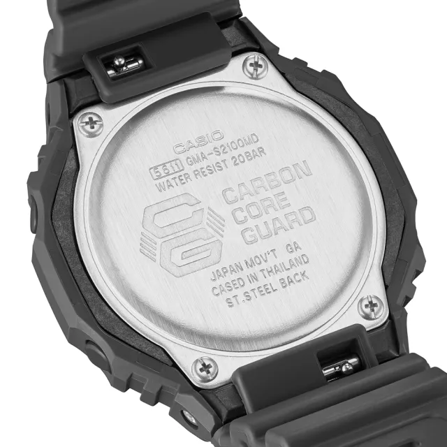 【CASIO 卡西歐】G-SHOCK 氣質閃耀 碳核心防護構造 黑X粉_GMA-S2100MD-1A_42.9mm