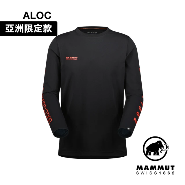 Mammut 長毛象 QD Logo Print LS T-shirts AF Men 快乾LOGO長袖T恤 黑/長毛象紅PRT3 男款 #1016-01030