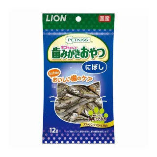 【LION 獅王】親親潔牙護理貓零食/小魚乾12g(日本原裝進口)