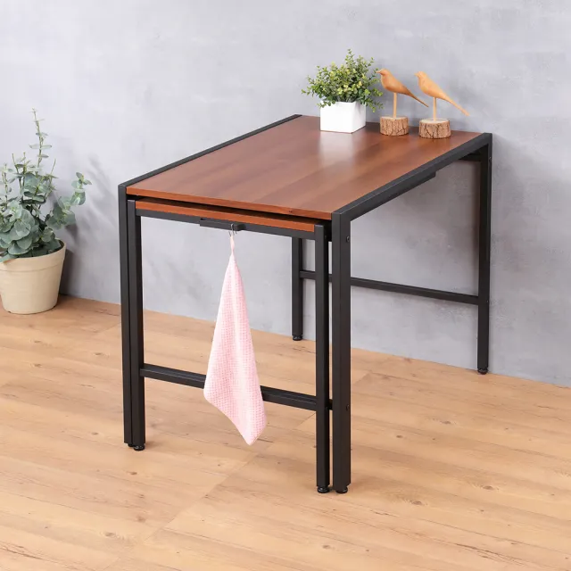【C&B】伊塔工業風多用途可加寬書桌餐桌(餐桌 書桌 工作桌 伸縮桌 台灣製造)