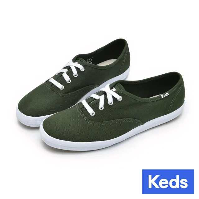 Keds】CHAMPION 品牌經典帆布休閒鞋-橄欖綠(9233W110384) - momo購物網