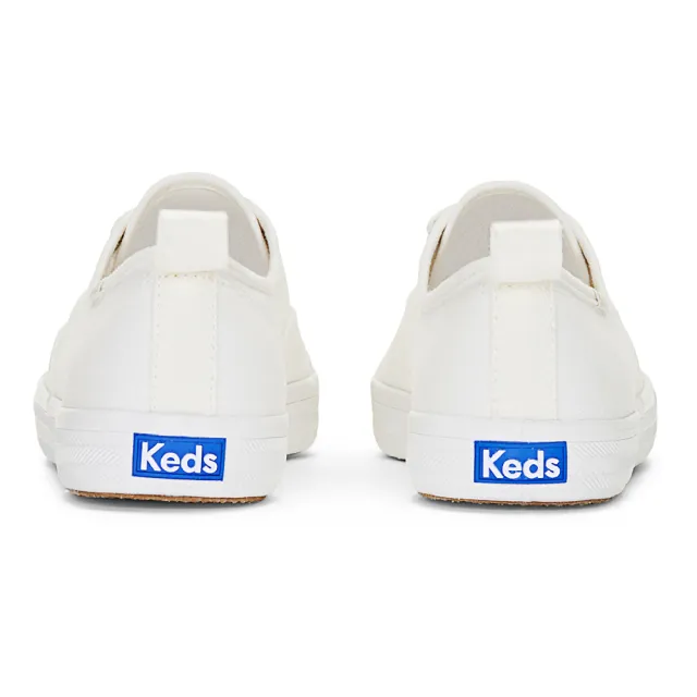 【Keds】CHAMIPON 復古率性帆布綁帶帆布休閒小白鞋-白(9233W112227)