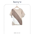 【betty’s 貝蒂思】三色拼接格紋雪紡短袖上衣(共二色)