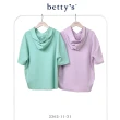 【betty’s 貝蒂思】可愛動物刺繡印花微短版連帽T-shirt(共二色)