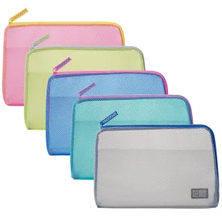 【KING JIM】FLATTY SHEER 多功能網狀拉鍊袋  L