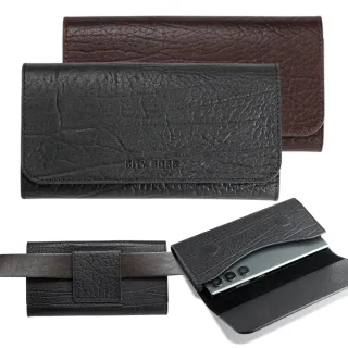 【CITY】成熟穩重風 6吋頂級天然植鞣 牛皮腰掛皮套手機腰掛皮套(A22 5G/Note10+/S21 Ultra/S22 Ultra)