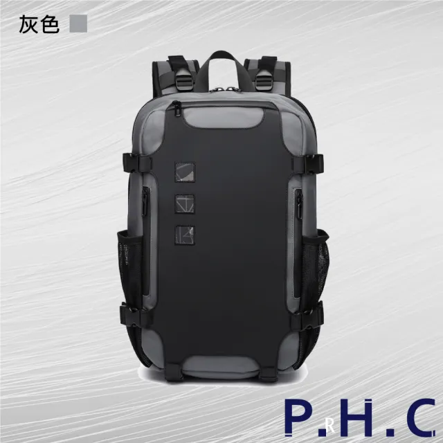 【PHC】韓版時尚多功能大容量後背包(現+預 灰色／黑色／藍色／迷彩色)