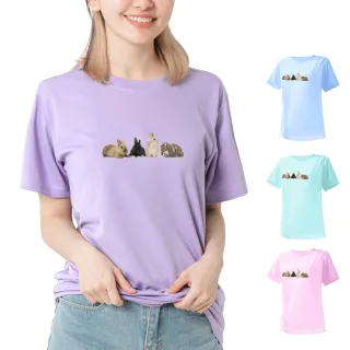 【台製良品】台灣製男女款 吸排短T-Shirt兔子_A003(多色任選)