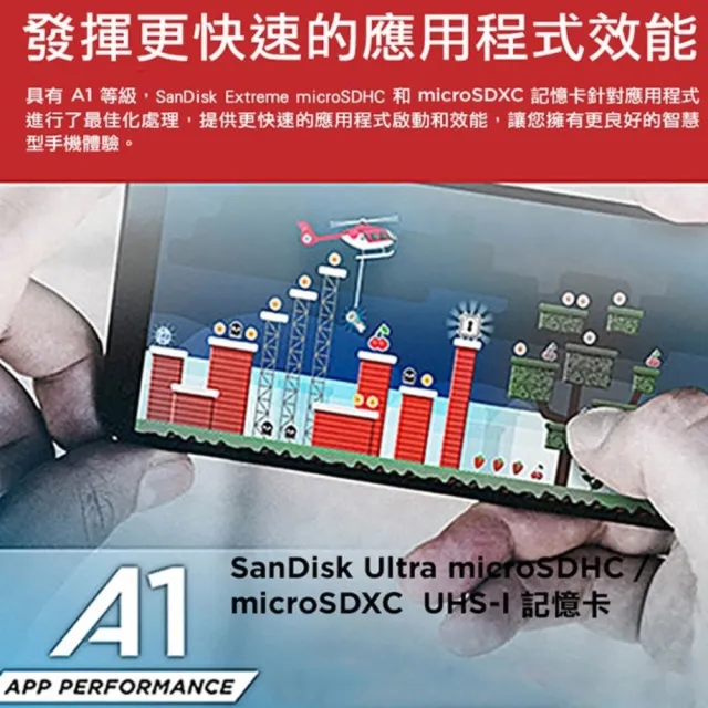 【SanDisk 晟碟】全新版 再升級 128GB Ultra microSDXC UHS-I A1  記憶卡(最高讀速 140MB/s 原廠10年保固)