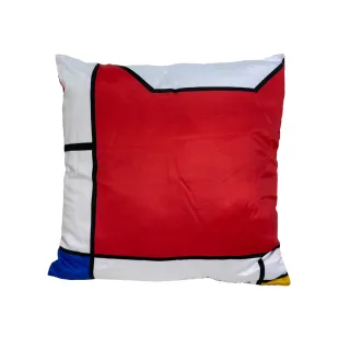 【Laart Monto 拉蒙朵】貓美雙面抱枕(紅藍黃的構成)