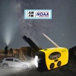 【Bill Case】多功防災預報AM/FM/NOAA收音手搖充電LED照明手電筒 熱力黃(支持太陽能 手搖 鋰電等環保供電)