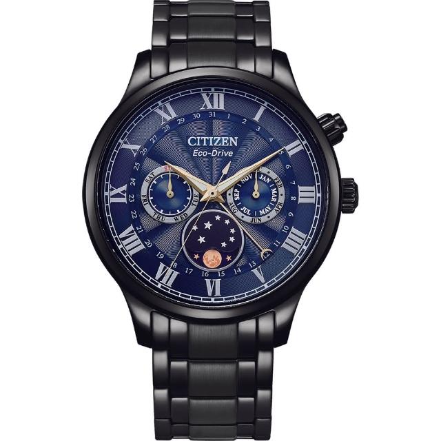 【CITIZEN 星辰】亞洲限定 光動能紳男月相手錶 錶 生日禮 送禮(AP1055-87L)