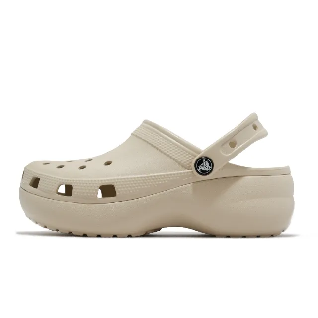 【Crocs】涼拖鞋 Classic Platform Clog W 女鞋 米咖 厚底 洞洞鞋 卡駱馳(2067502Y2)