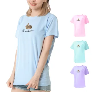 【台製良品】台灣製男女款 吸排短T-Shirt兔子_A002-2件組(多色任選)