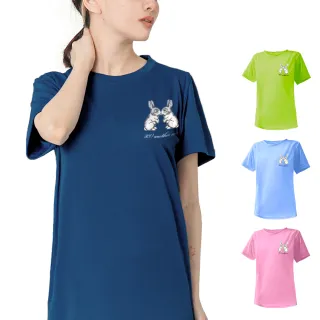 【台製良品】台灣製男女款 吸排短T-Shirt兔子_A006(多色任選)