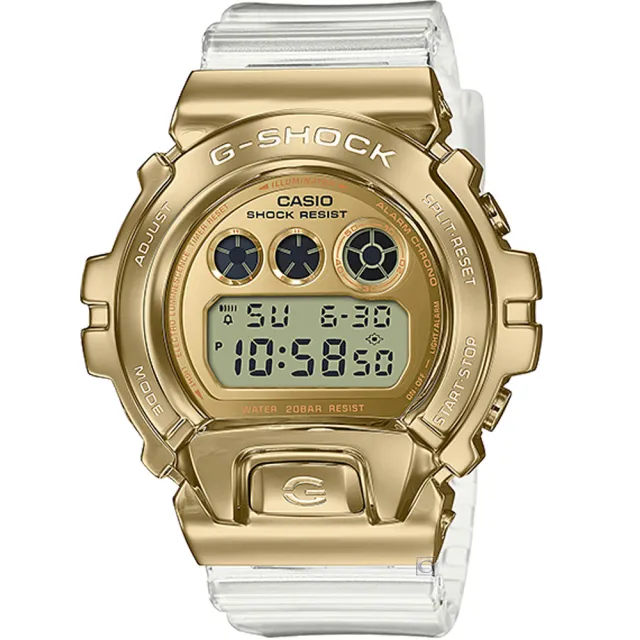 【CASIO 卡西歐】G-SHOCK 霸氣 金色 鋼G 運動錶 男錶 禮物(GM-6900SG-9)
