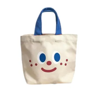 【Sayaka 紗彌佳】手提包 午餐袋  日系可愛雀斑笑顏萬用百搭手提袋