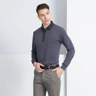 【pierre cardin 皮爾卡登】休閒服飾 石墨烯組織厚長袖polo衫-深灰色(5225210-97)