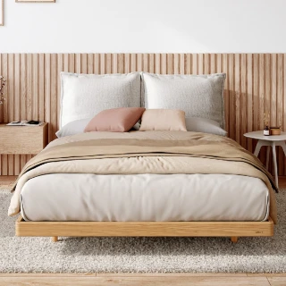 【有情門】STRAUSS 比翼床組 5x6.2呎(製作期2~3週/實木/MIT/床框/床架/床頭板)