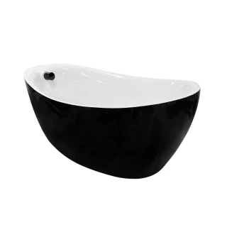 【JTAccord 台灣吉田】2772B-160 黑色元寶型壓克力獨立浴缸(黑色浴缸)