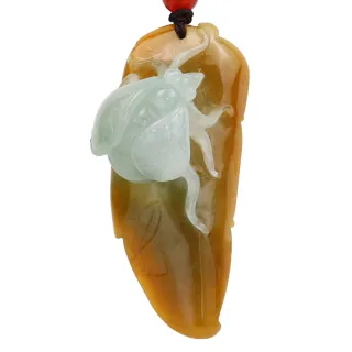 【JA-ME】天然A貨翡翠俏色黃翡一夜致富項鍊(年終慶/年貨節/招財開運/現貨/僅此一件)