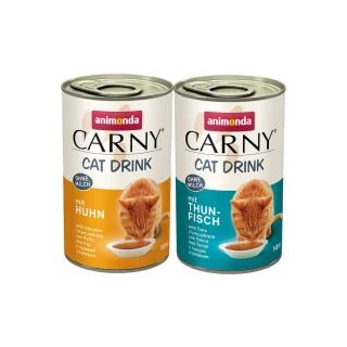 【Animonda 阿曼達】ANIMONDA CARNY 卡恩貓飲品-特調補水罐 140ml*24罐組(鮪魚/雞肉)(貓罐 副食 全齡貓)