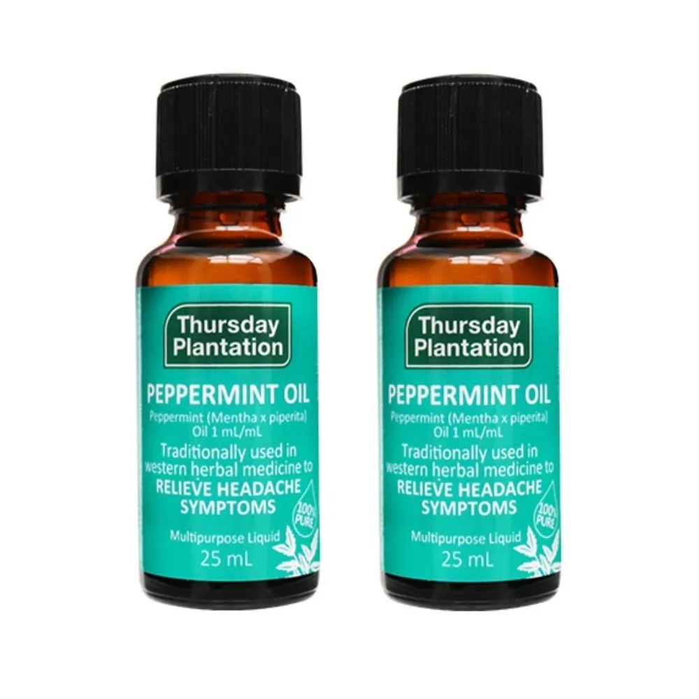 【ThursdayPlantation 星期四農莊】薄荷精油-25ml(2入組)