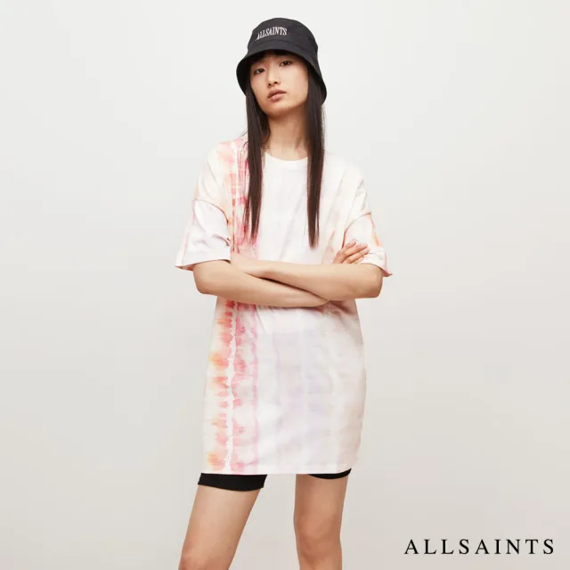 【ALLSAINTS】MAREA 純棉寬鬆紮染印花T恤式短洋裝 WD386W(寬鬆版型)