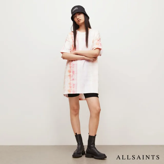 【ALLSAINTS】MAREA 純棉寬鬆紮染印花T恤式短洋裝 WD386W(寬鬆版型)